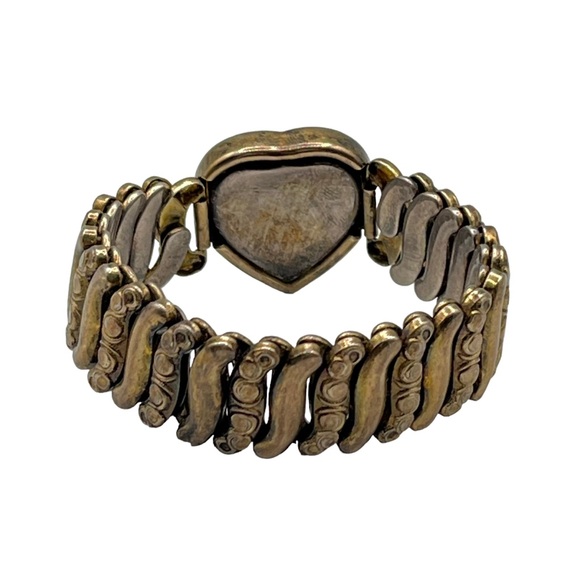 Antique Victorian Co-Star Gold Fill Sterling Sweetheart Love Expansion Bracelet - Picture 5 of 8